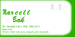 marcell bak business card